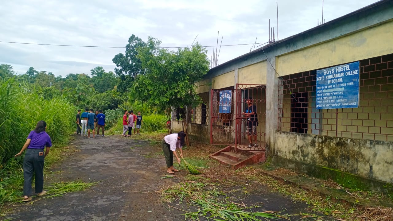 Cleaning Hostel by students on 13.08.2022